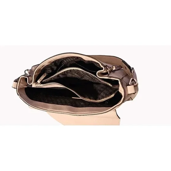 Steve Madden Gray Textured Tote Purse One Strap 11 inch Drop Multi Pockets - Picture 13 of 14